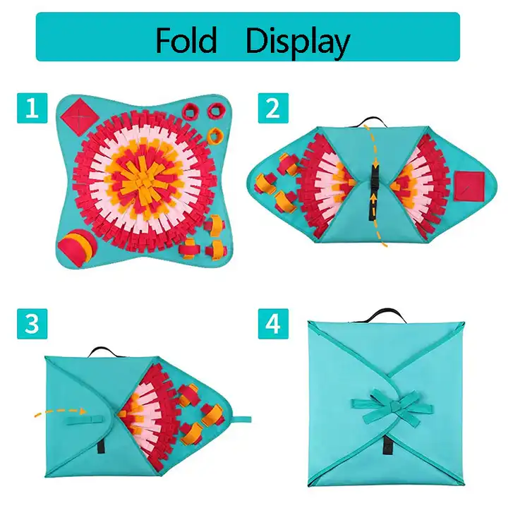 the process of fold snuffle mat